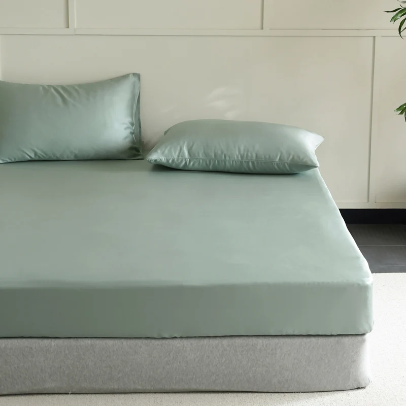 Luxury Mulberry Silk Fitted Bed Sheet with Elastic Bands High End Mattress Cover Customized Bed Cover Smooth Ultra Soft Bedding