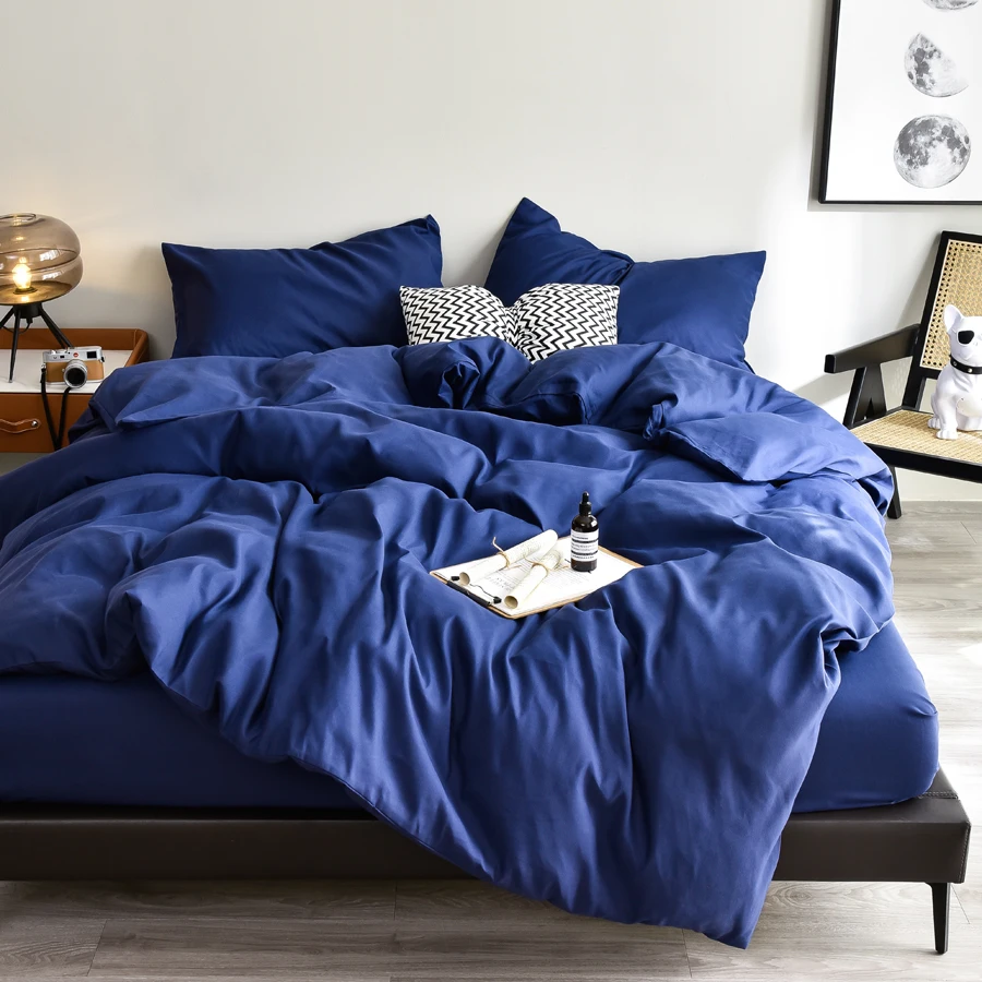 WASART Four Seasons White Bedding Four-Piece Set 220x224 Luxury King Size Home Hotel Duvet Cover Sheet Pillowcase Hypoallergenic