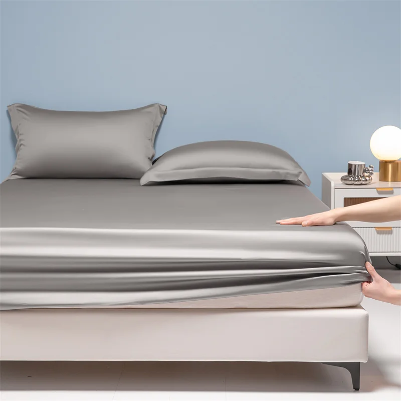 Premium Egyptian Cotton Bedding Fitted Sheet Elastic Band Around Mattress Cover Double Queen King Size Bed Cover No Pillowcase