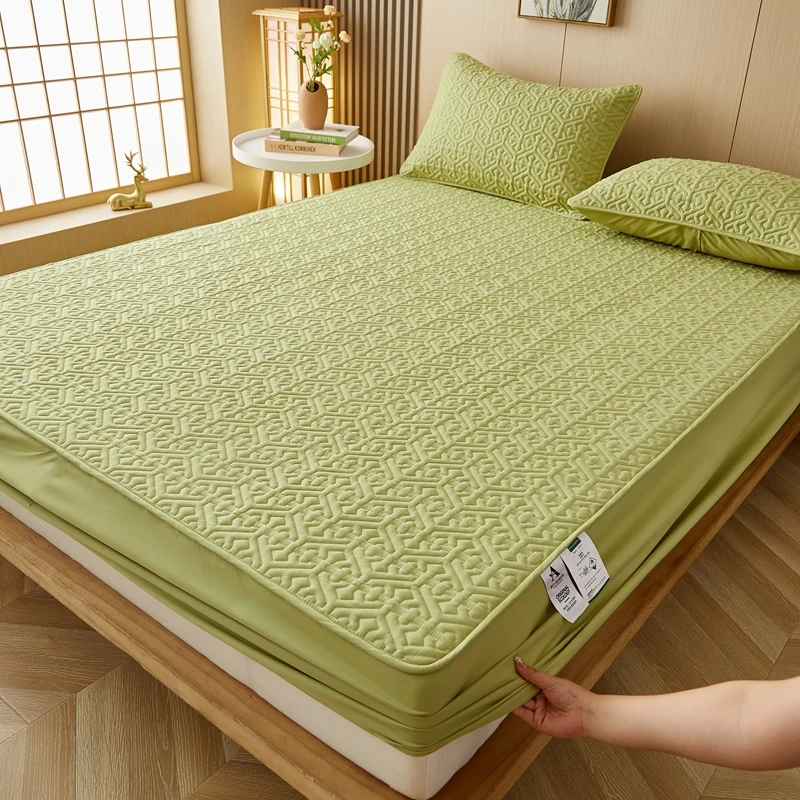 Quilted Mattress Cover Pure Cotton Soft Anti-bacterial Breathable Bed Pad Mat Mattress Protector Toper Cover Without Pillowcase