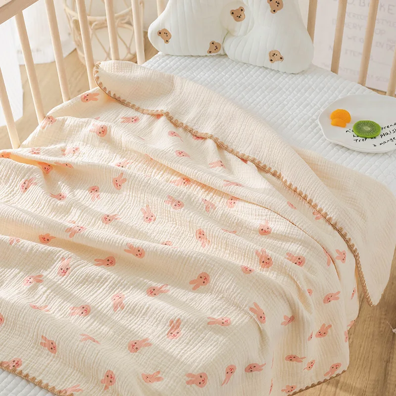 Battilo 100% Cotton Baby Blanket Soft Breathable Muslin Swaddle Blanket for Newborn Infant Plaid Receiving Blankets Toddler Gift