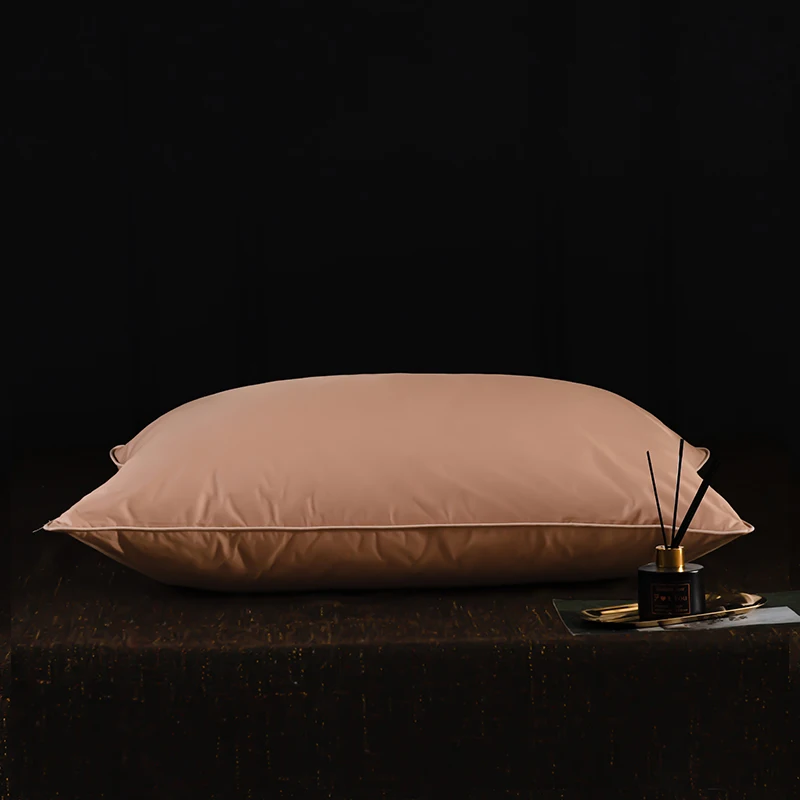 Goose Down Feather Pillows Luxury Protect Neck Spine Pillow 100% Cotton Cover Slow Rebound 1pc Soft Comfort Pillow for Sleeping