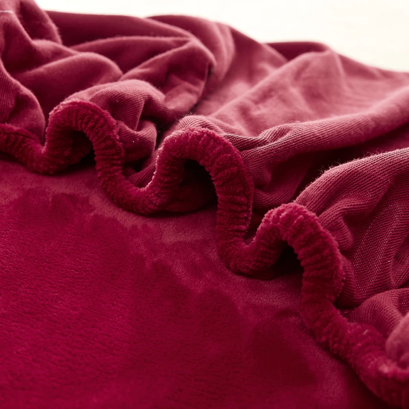 WASART Winter warm coral fleece fitted sheet elastic mattress cover couple thick bed linens luxury double bed king size 150x200