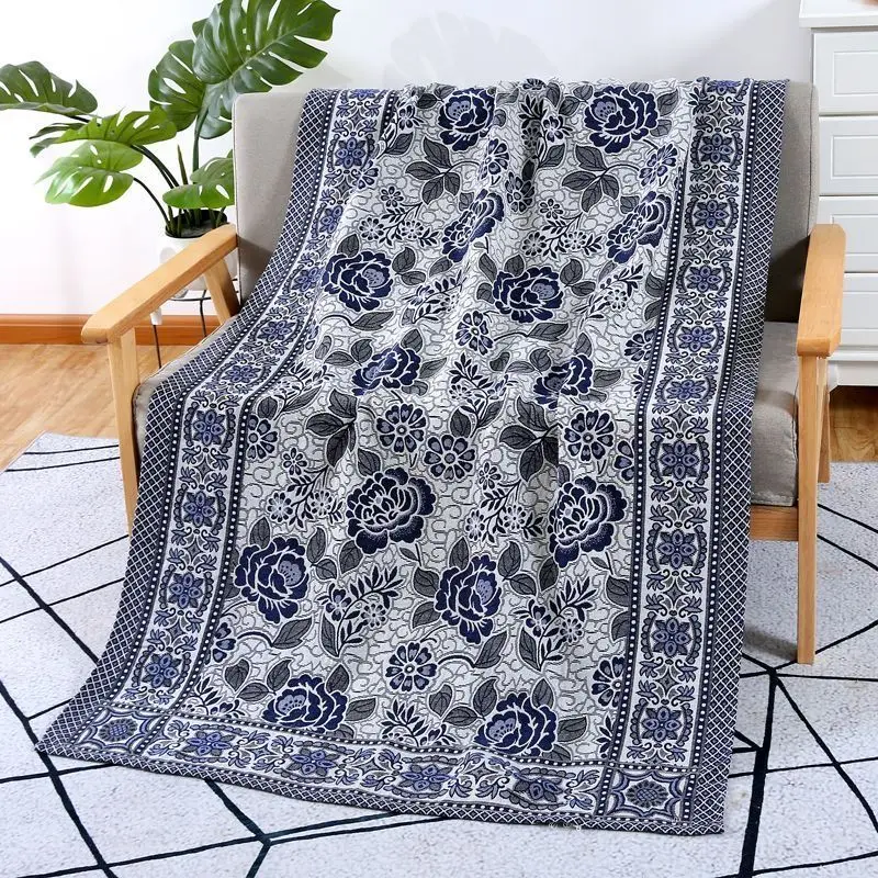 WASART Vintage Rose Jacquard Blanket Thicken Multipurpose Throw for Bed Picnic Sofa Soft & Portable Decor Gift Home Outdoor Use