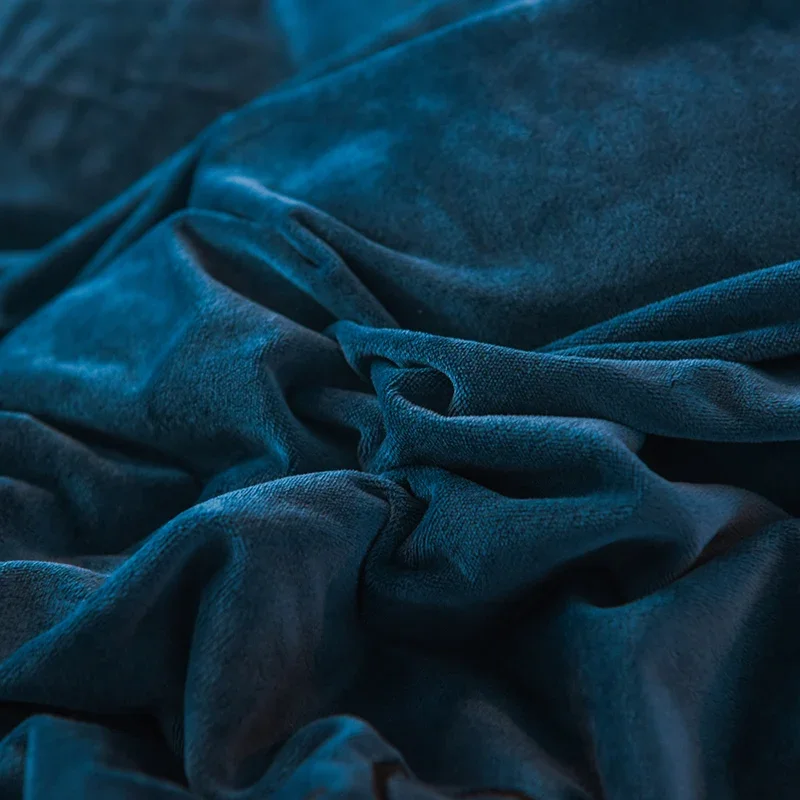 WASART Winter Warm Milk Fleece Duvet Cover 4PC Bedding Set Super King Size 220x240 Solid Embroidery Couple Luxury Home Textiles